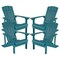 Emma and Oliver 4 Pack Outdoor All-Weather Poly Resin Wood Adirondack Chairs